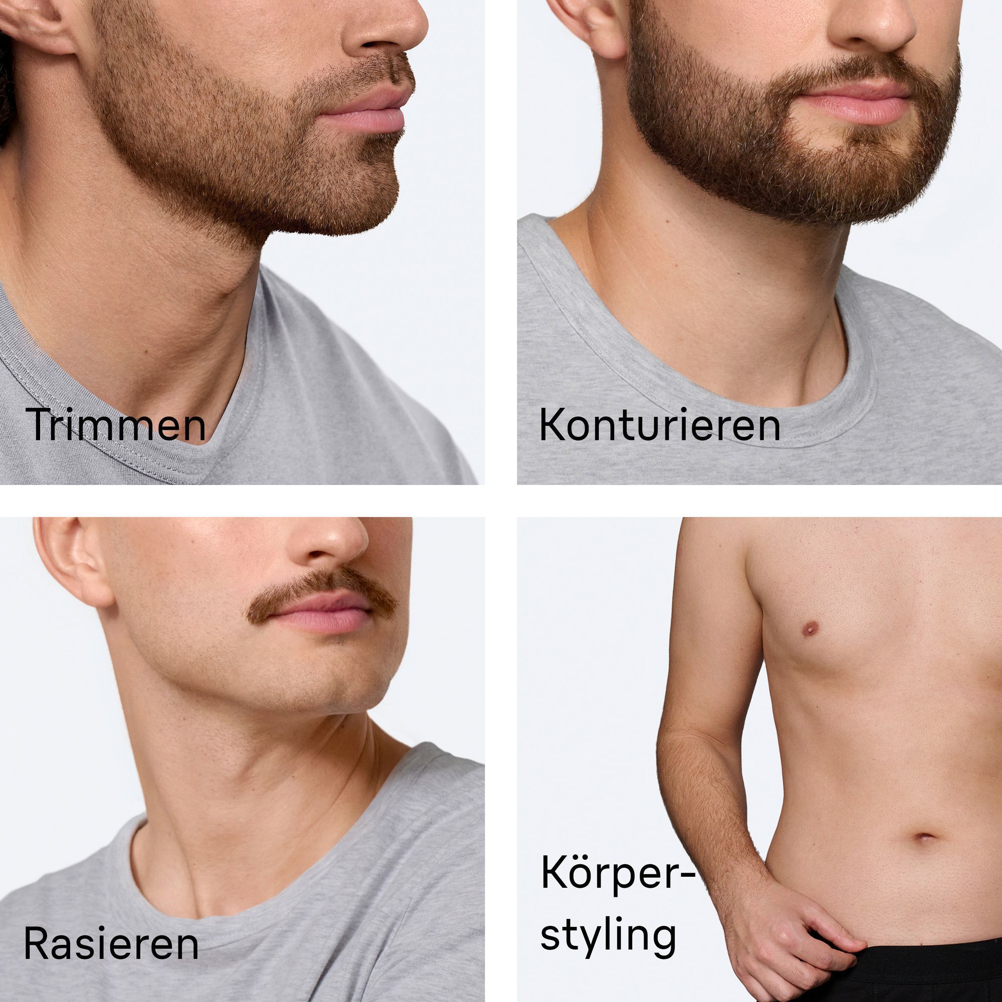 Anwendungsmöglichkeiten des Braun Series XT5 Grooming-Sets für Gesicht und Körper
