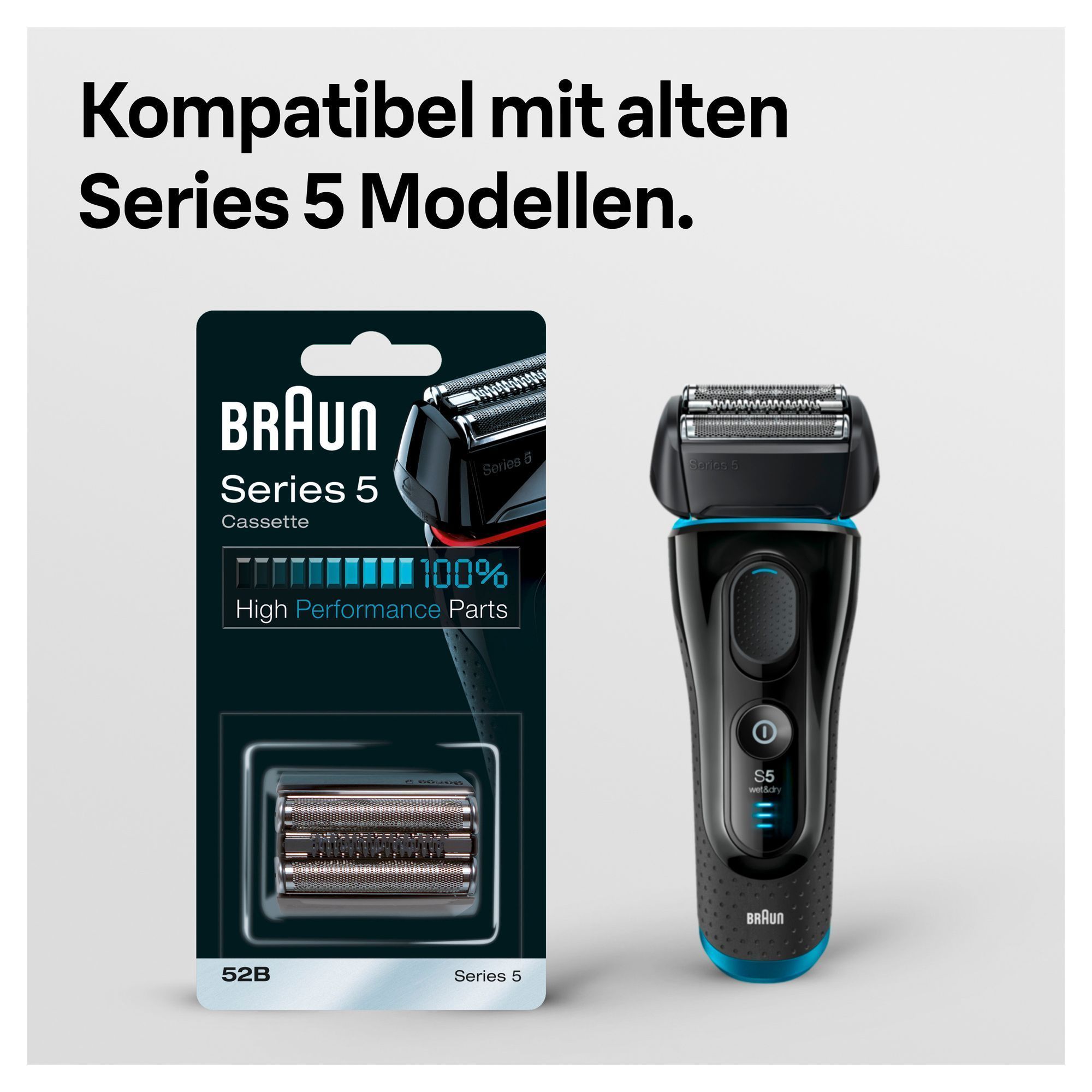 Braun Series 5 Rasierer und Ersatzkassette, kompatibel mit älteren Series 5 Modellen.