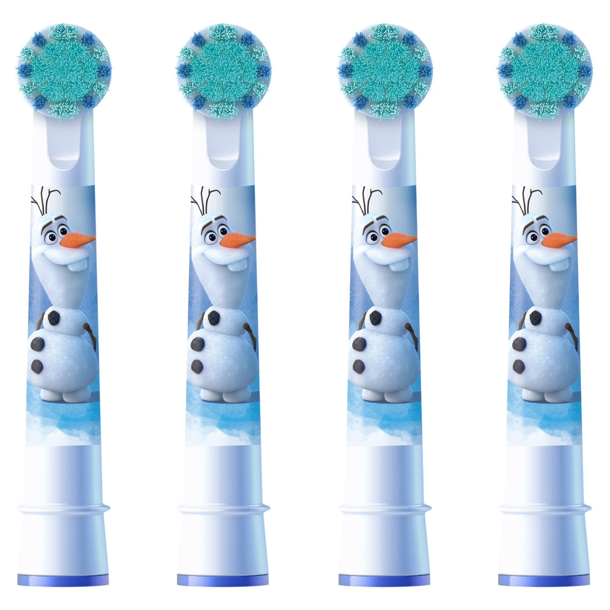 Oral-B Aufsteckbürsten mit Olaf-Motiv aus "Die Eiskönigin", 4er-Pack, speziell für Kinder.