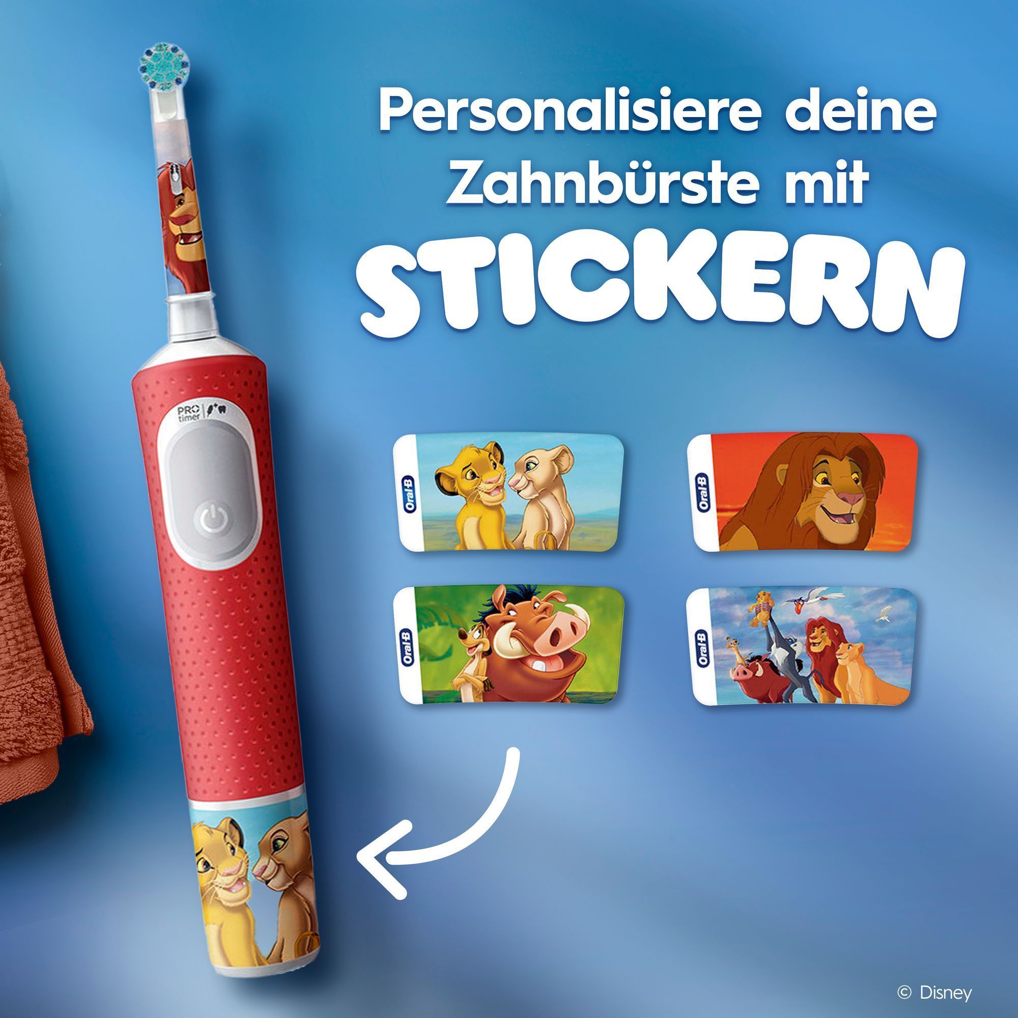 Oral-B Pro Kids ZahnbÃ¼rste und 4 Sticker.