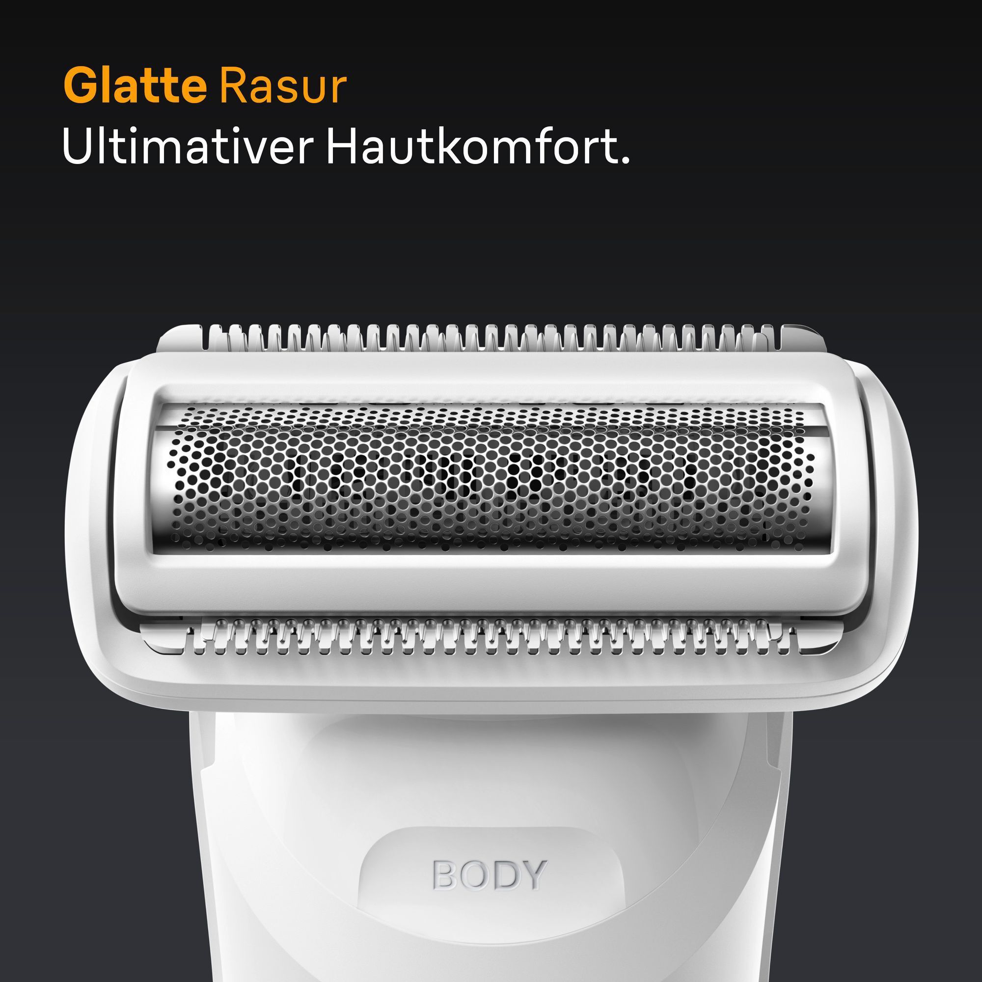 Braun Rasierer für den Körper, der ultimative Hautkomfort für eine glatte Rasur verspricht.