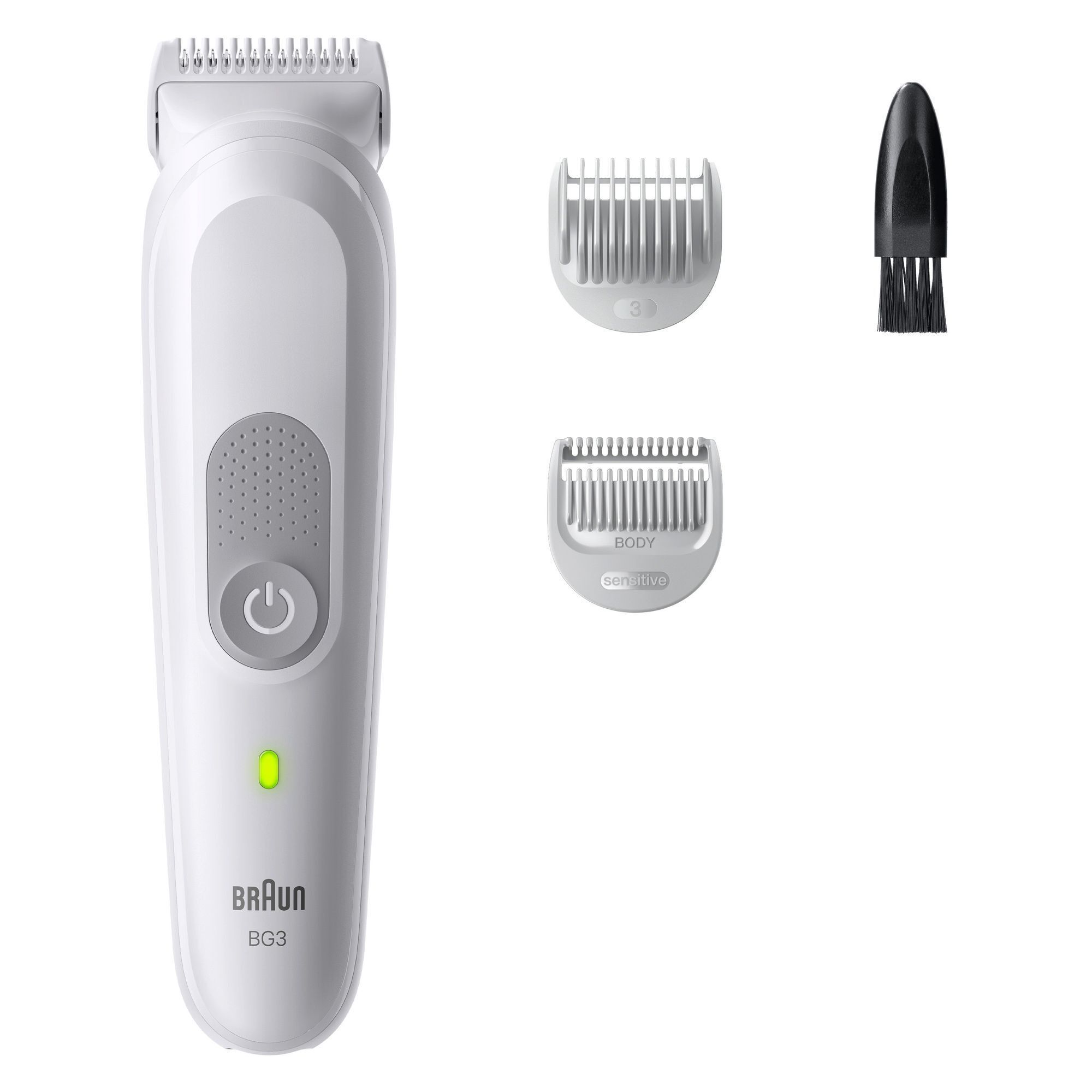 Braun BG3 Body Groomer mit Aufsätzen, inklusive einem Aufsatz für empfindliche Haut.