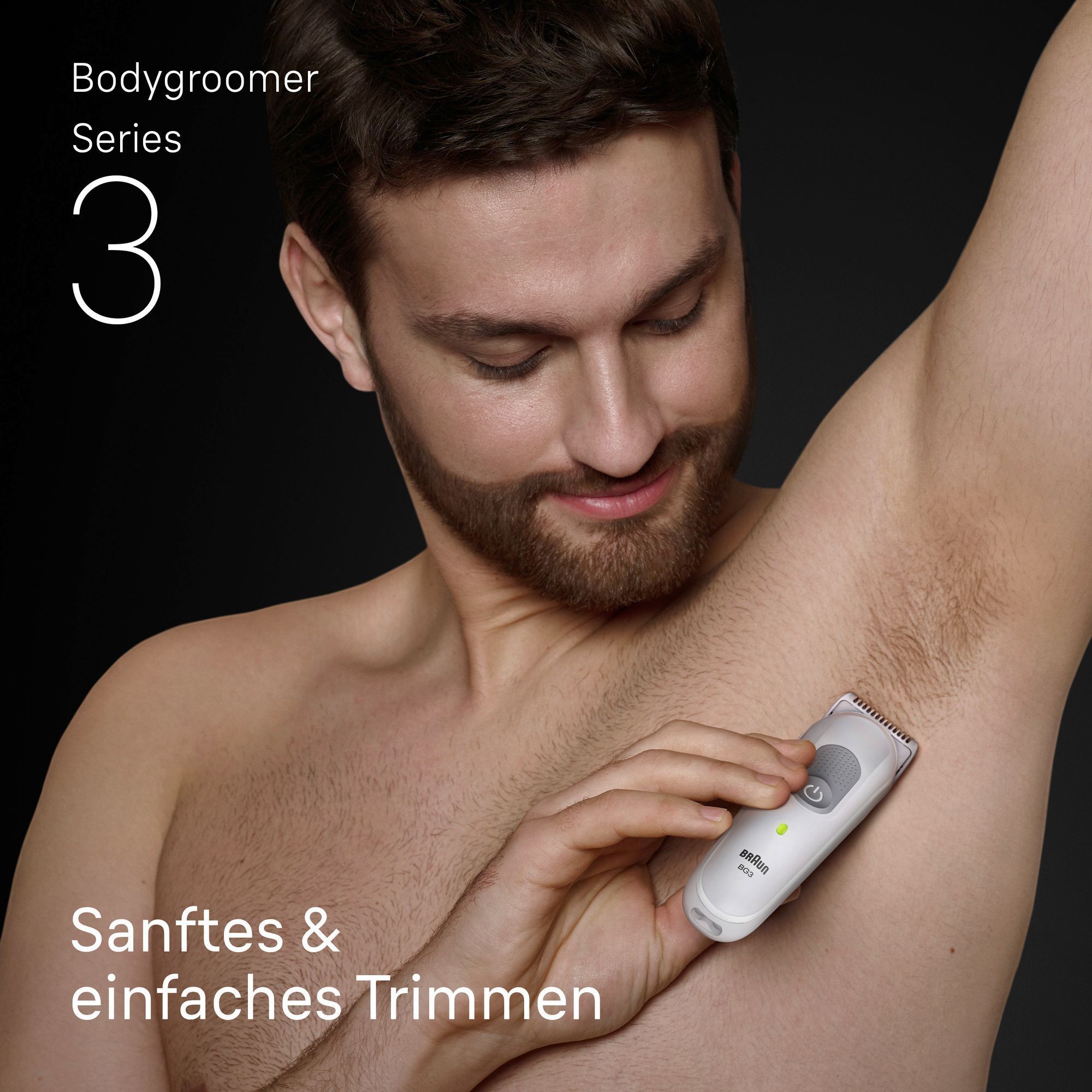 Braun Bodygroomer Series 3 für sanftes und einfaches Trimmen unter den Achseln, für gepflegtes Aussehen.