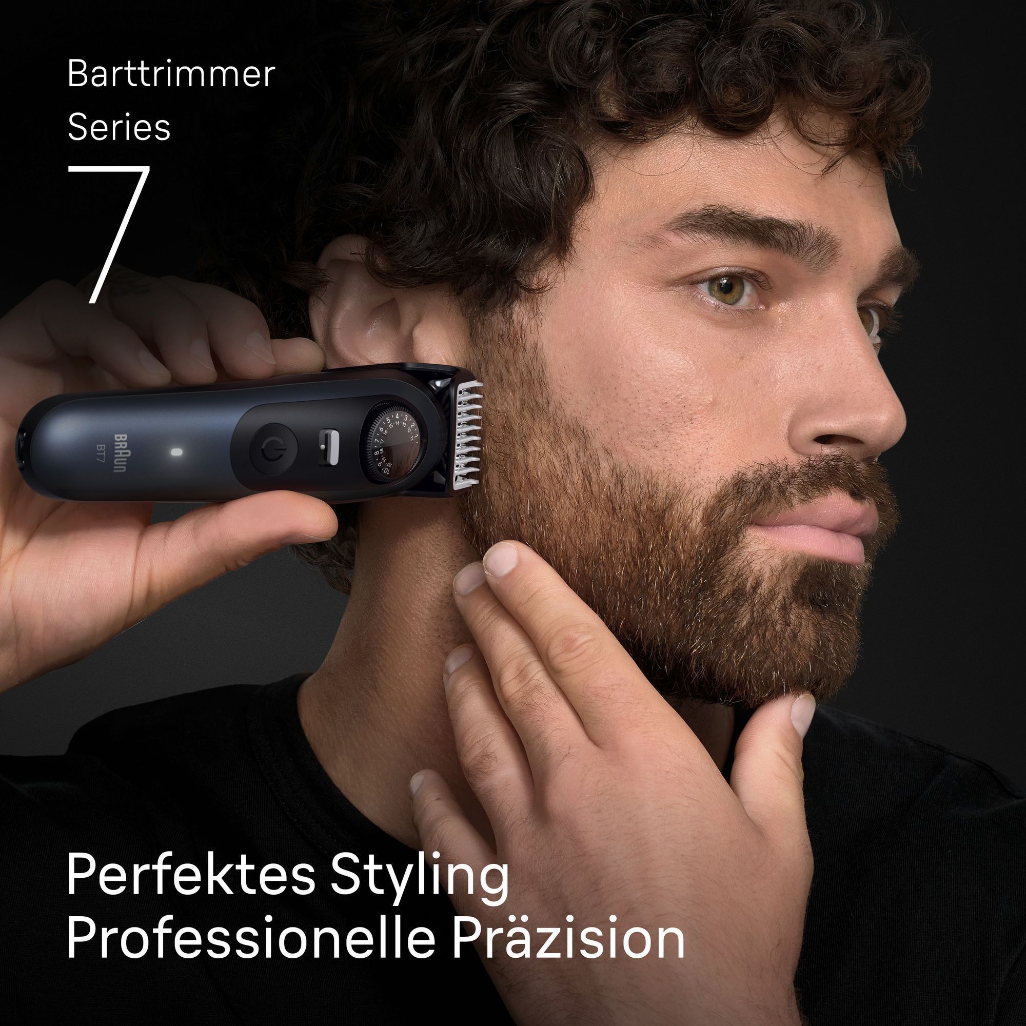 Braun Barttrimmer Series 7 ermöglicht perfektes Styling und professionelle Präzision beim Trimmen des Bartes.