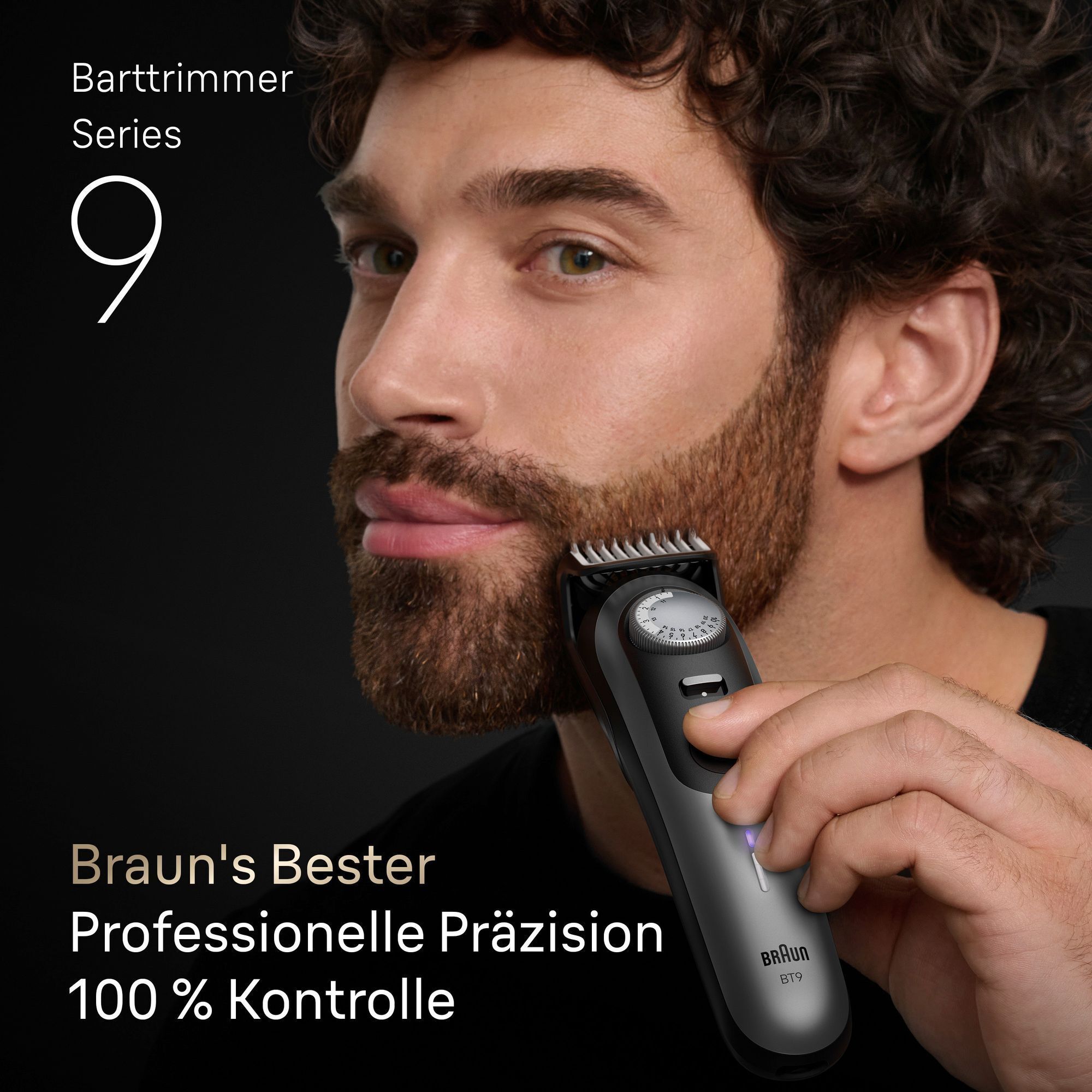 Braun Barttrimmer Series 9 für professionelle Präzision und 100% Kontrolle beim Bartstyling.