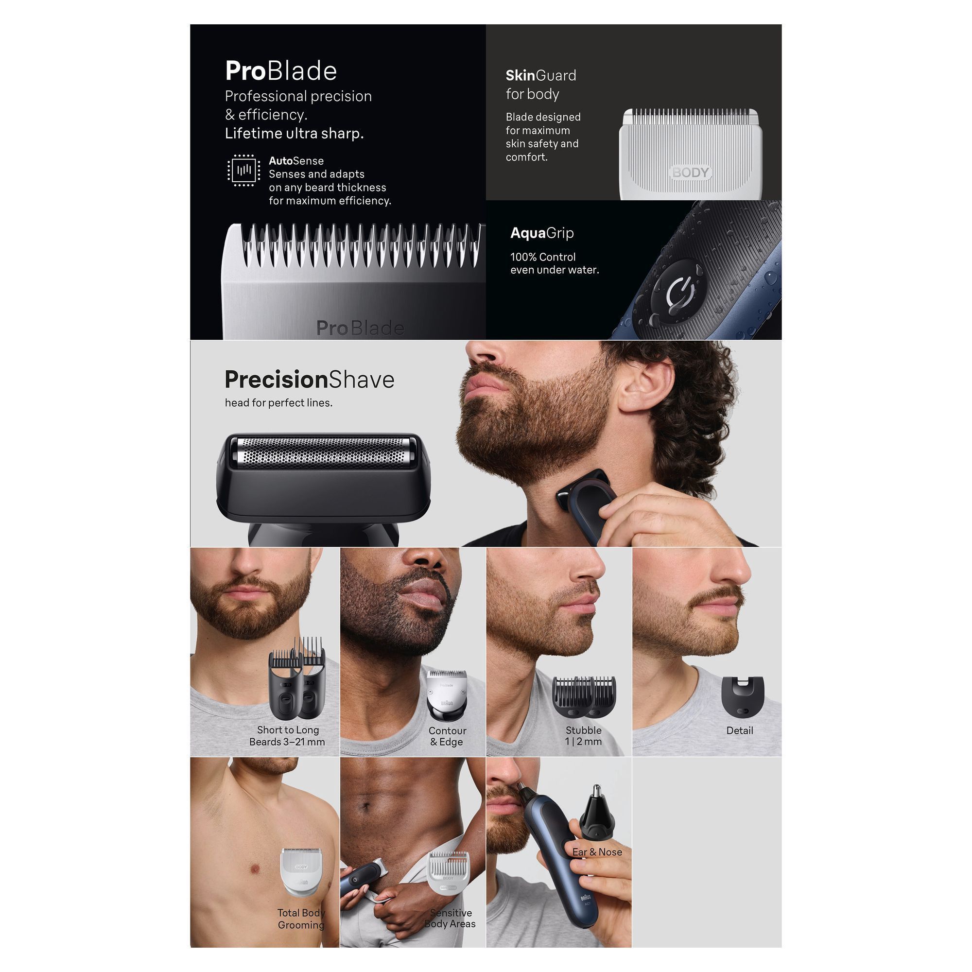 Braun Produktverpackung mit QR-Code zum Scannen für eine zusätzliche Garantie.