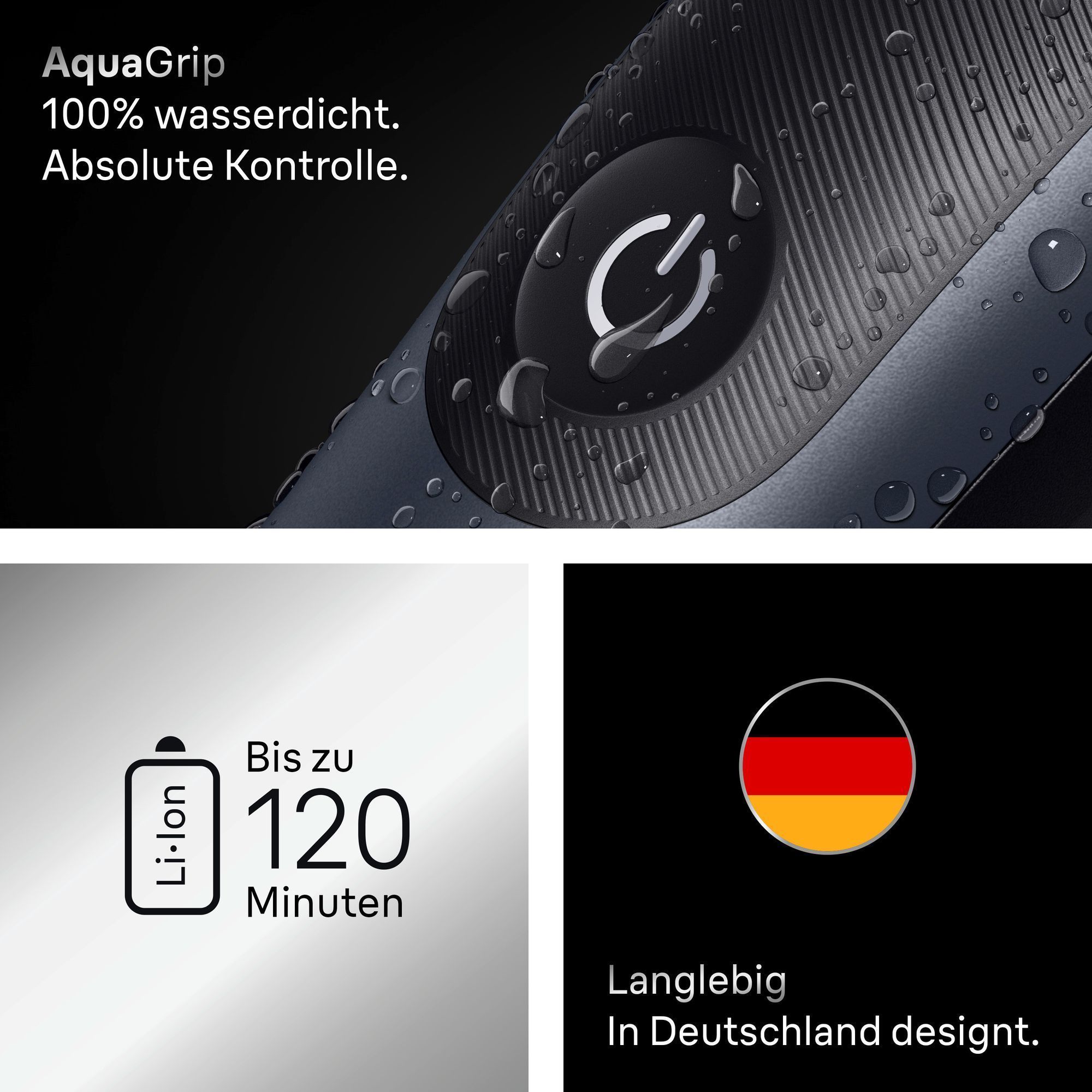 Braun All-in-One Series 7 Trimmer, hervorgehoben mit dem "11 in 1" Zubehörset für professionelles und müheloses Styling.