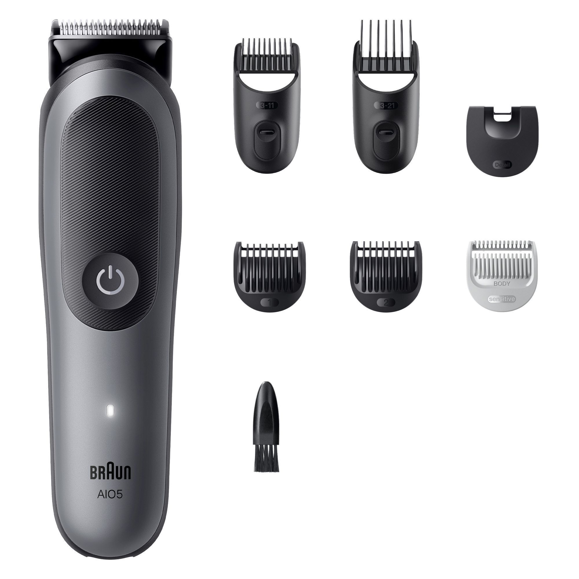 Braun AI05 Trimmer mit verschiedenen Aufsätzen für Bart, Körper und Detailstyling.