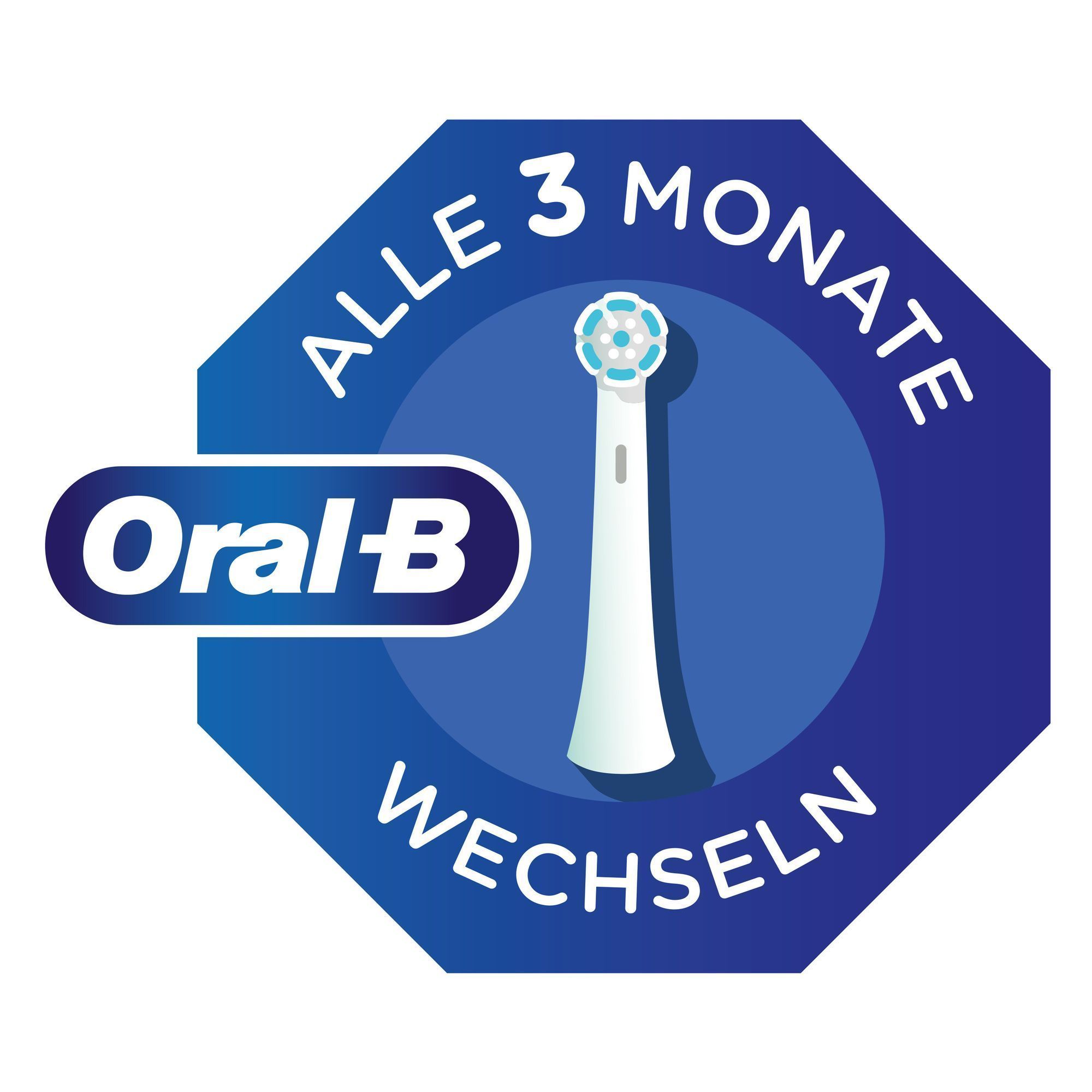 Oral-B Bürstenkopf-Wechsel wird alle 3 Monate empfohlen, um optimale Reinigung zu gewährleisten.