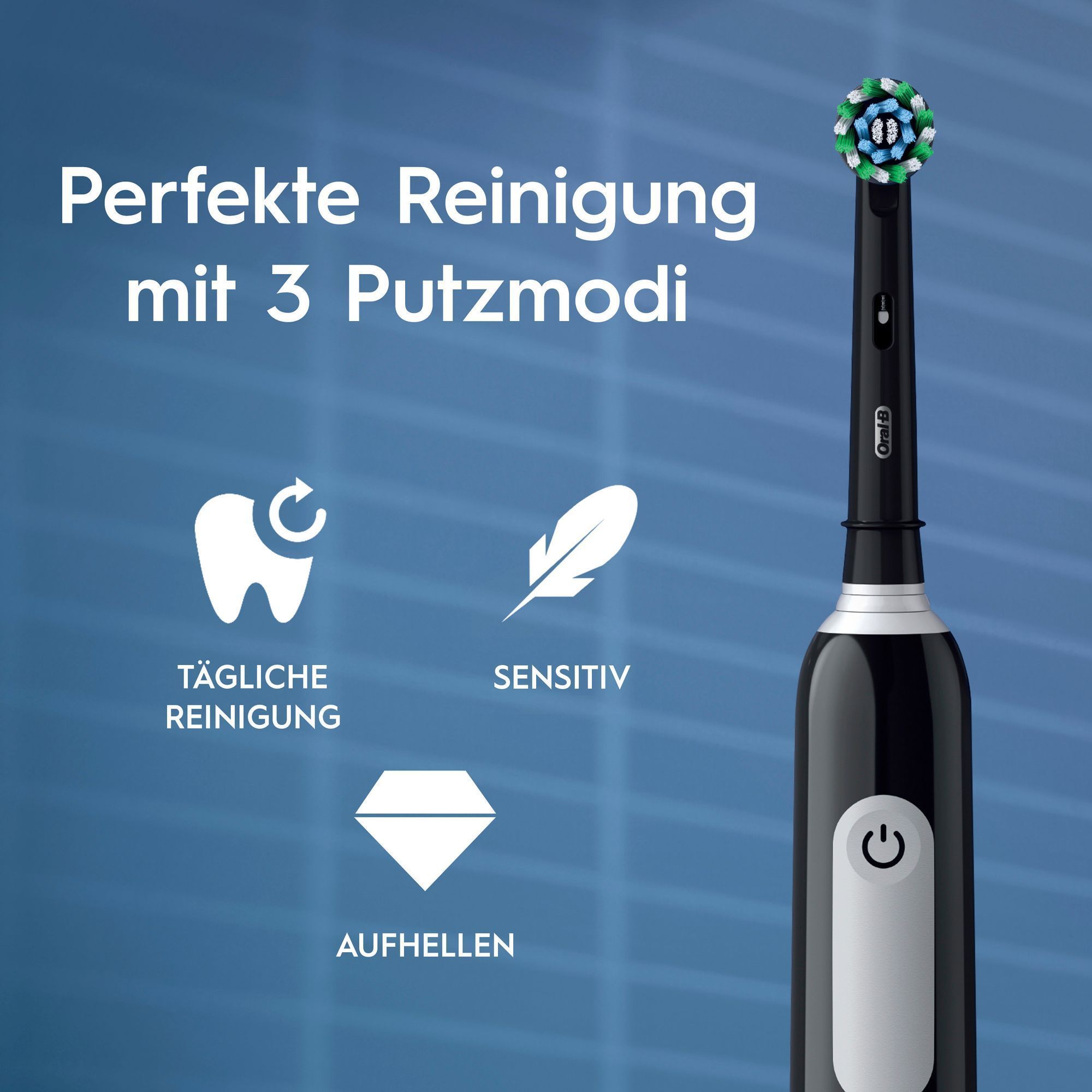 Oral-B elektrische Zahnbürste mit 3 Putzmodi: Tägliche Reinigung, Sensitiv  und Aufhellen