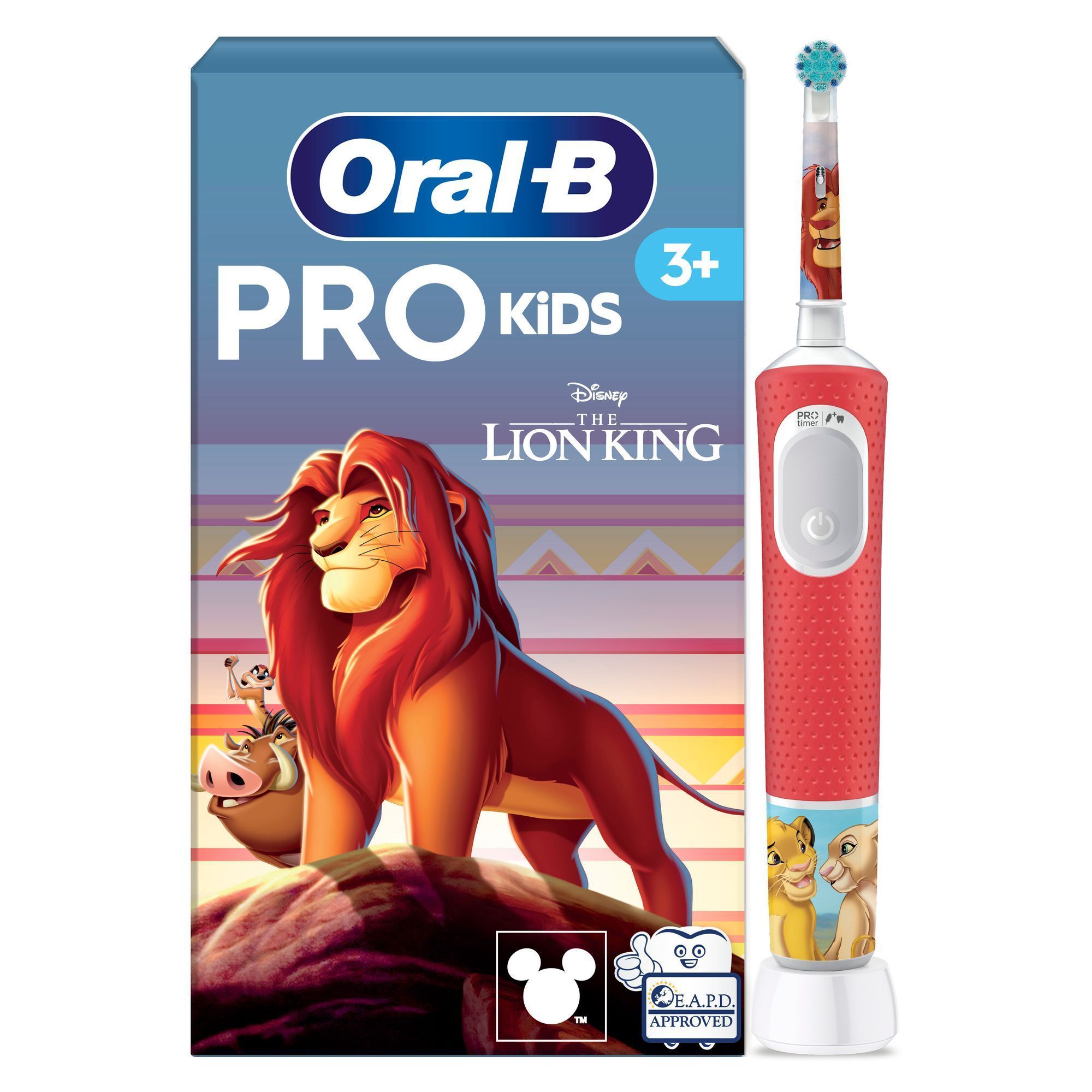 Oral-B PRO Kids elektrische ZahnbÃ¼rste mit Der KÃ¶nig der LÃ¶wen -Design fÃ¼r Kinder ab 3 Jahren.