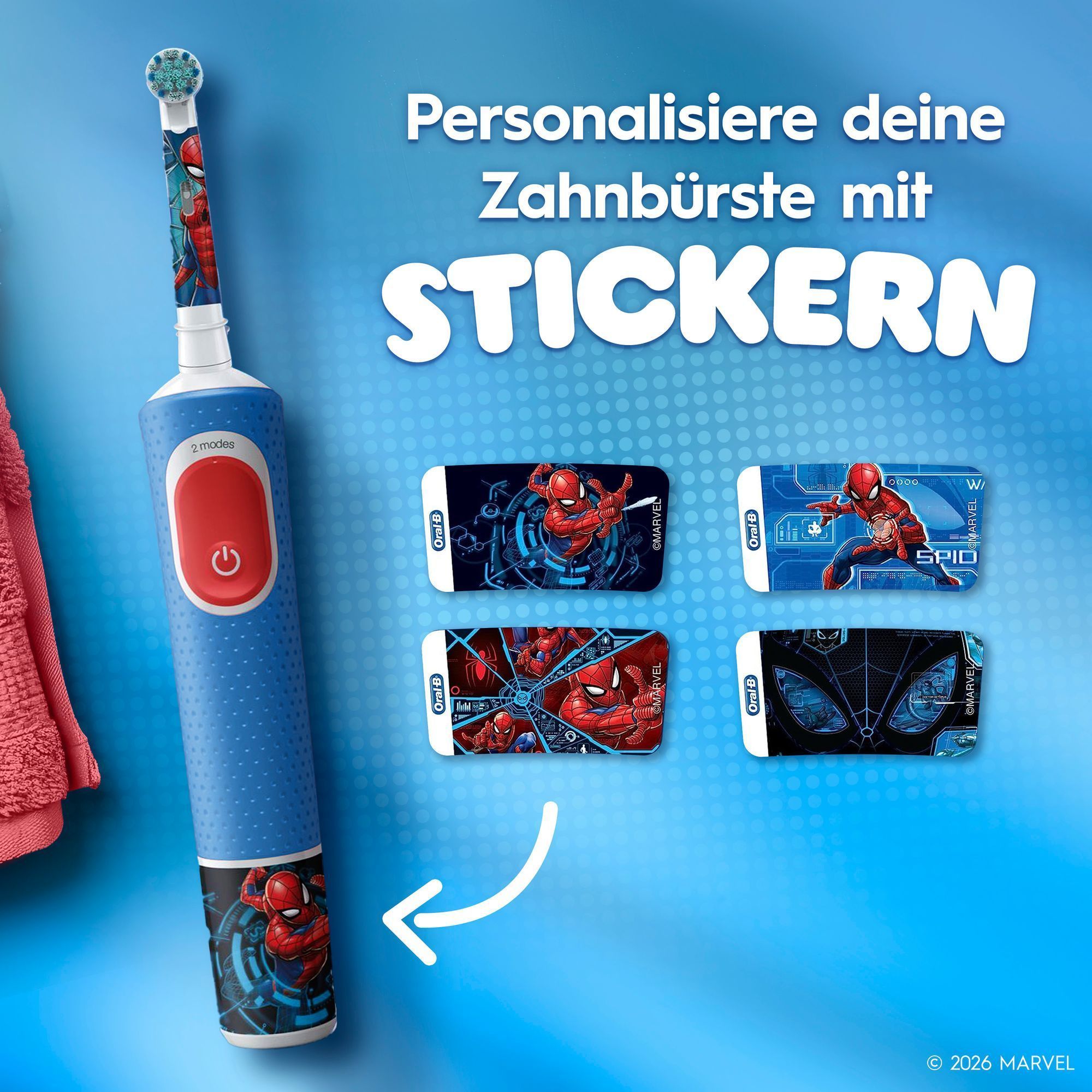 Oral-B Pro Kids ZahnbÃ¼rste und 4 Sticker.
