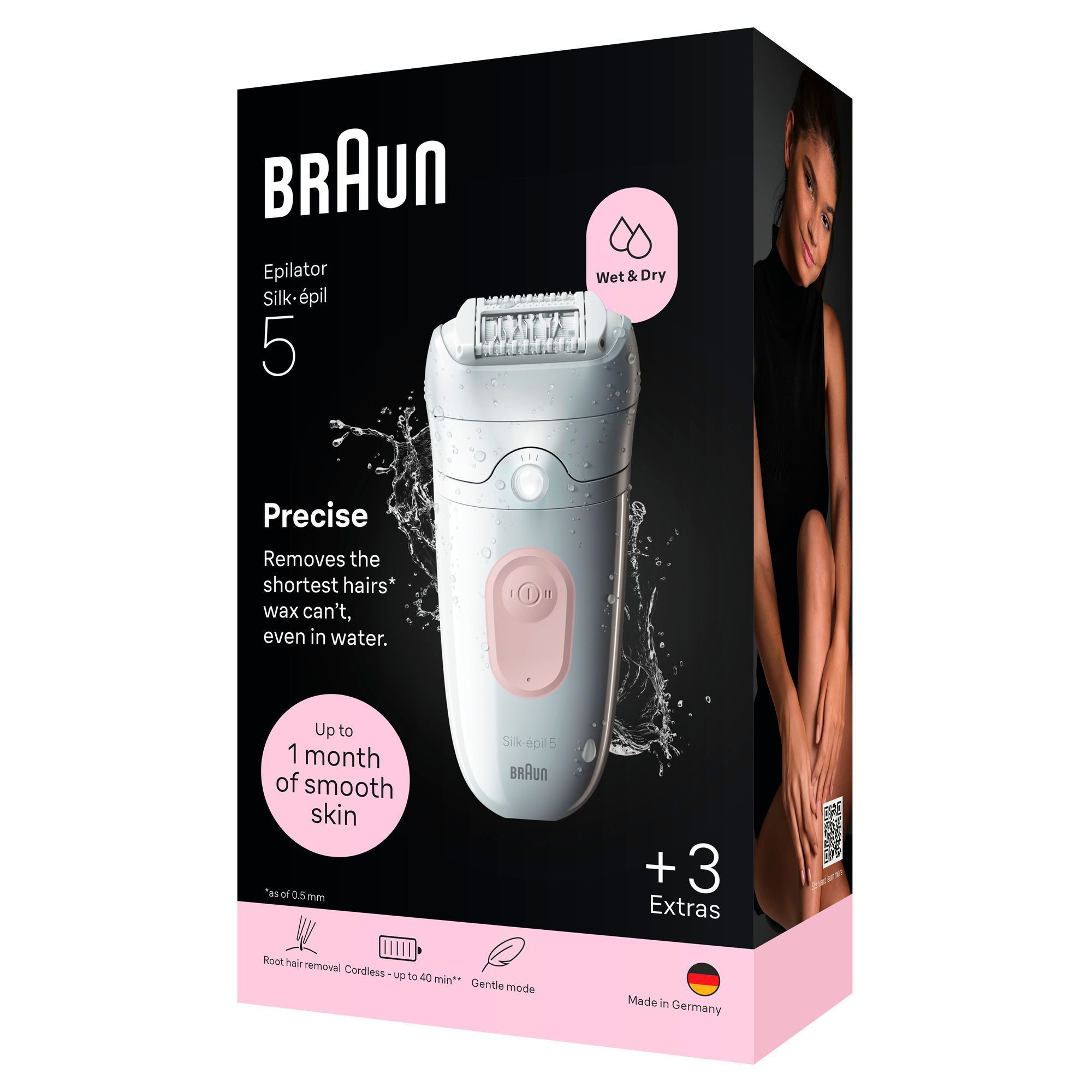 Braun Silk-Ã©pil 5 Epilierer, Wet & Dry, fÃ¼r bis zu 1 Monat glatte Haut.