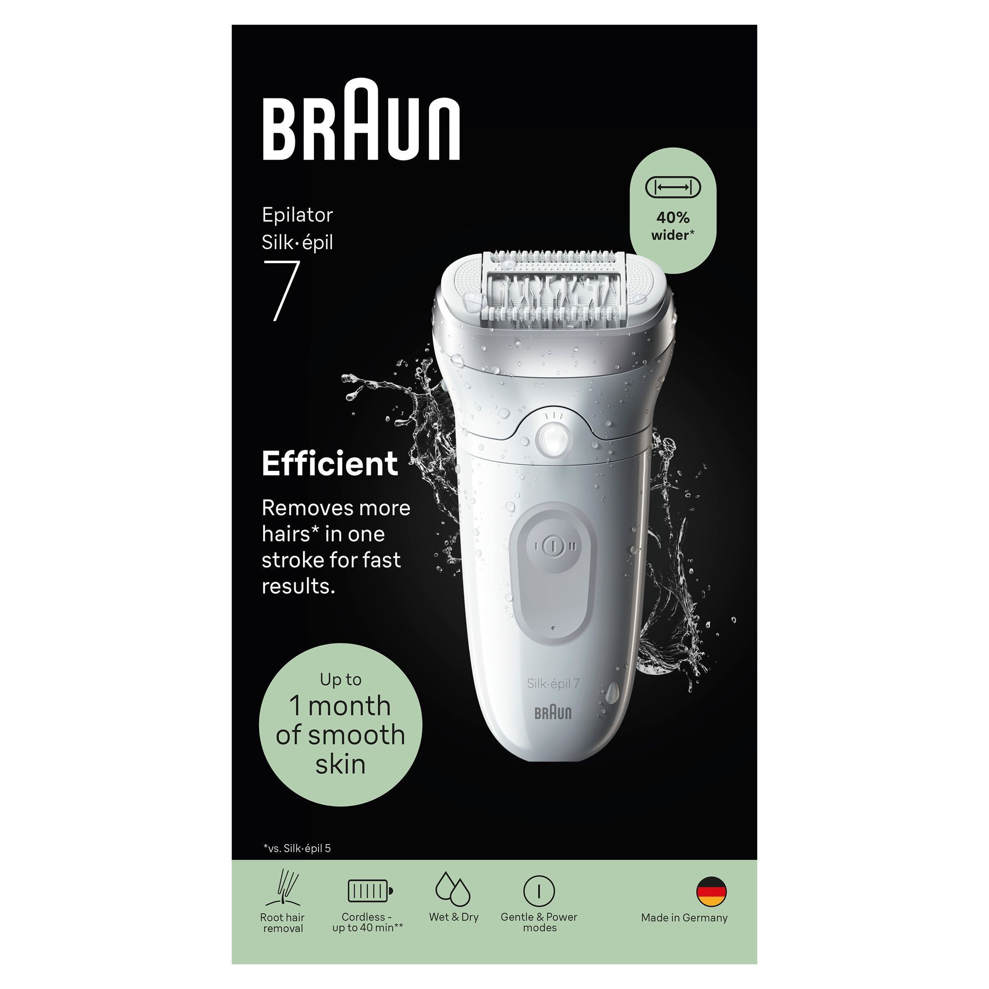 Braun Silk-Ã©pil 7 Epilierer, fÃ¼r bis zu 1 Monat glatte Haut.