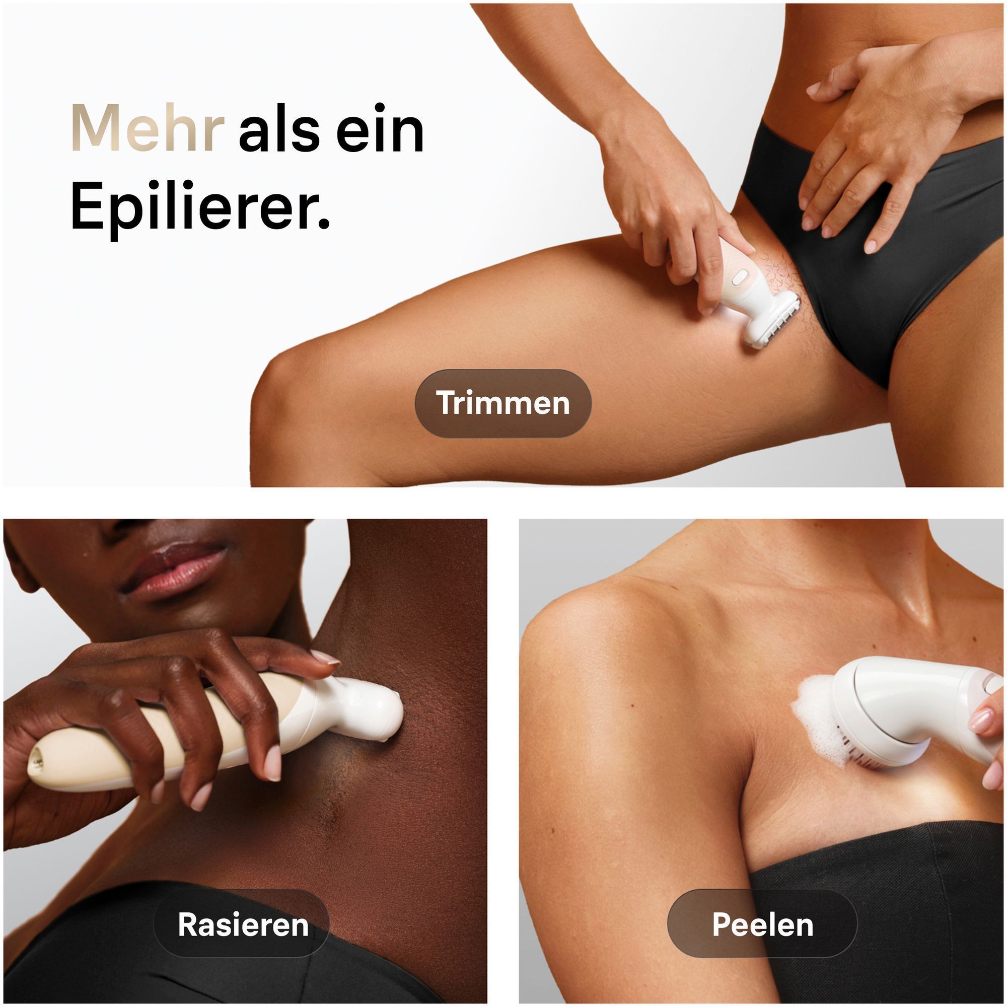 Seitenansicht von Silk-epil 9 Flex unter Wasser.