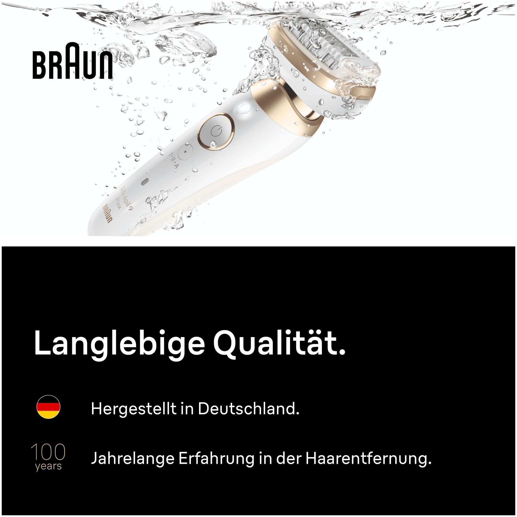 Back panel of the Brauâ¯SilkâÃ©pil 9 flex pack, featuring images of women using the epilator and showcasing all of the inclusive features.