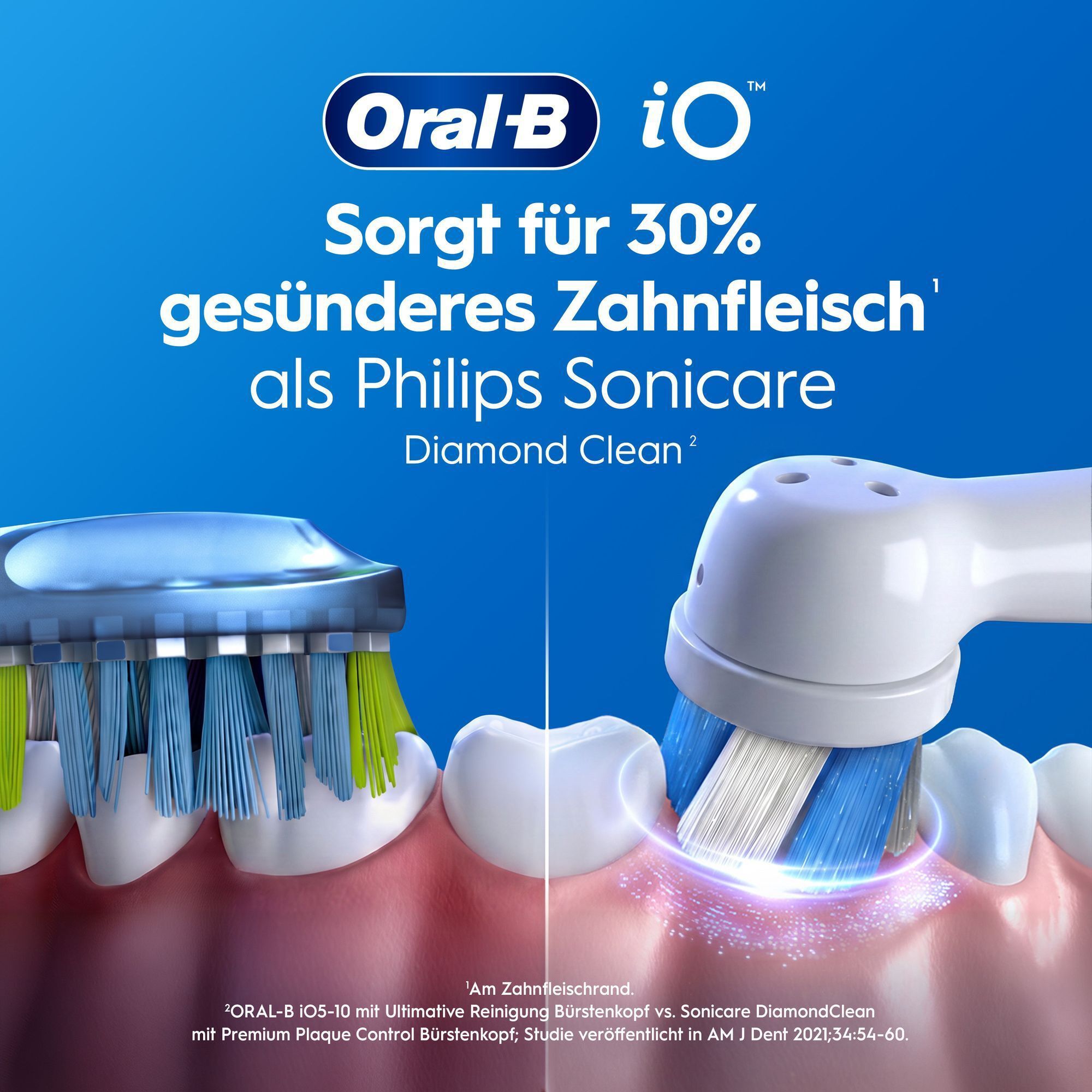 Oral-B iO: 45% bessere Zahnfleischgesundheit als Sonic-Zahnbürste.