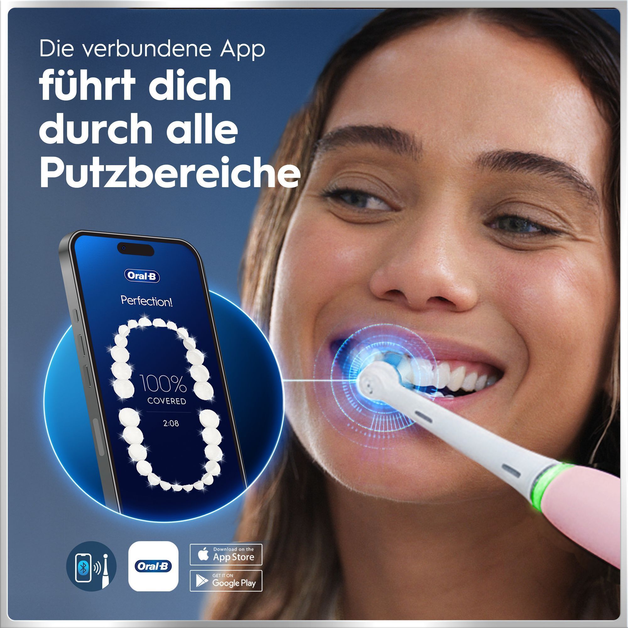 Oral-B App mit Echtzeit-Feedback führt durch alle Zahnputzbereiche