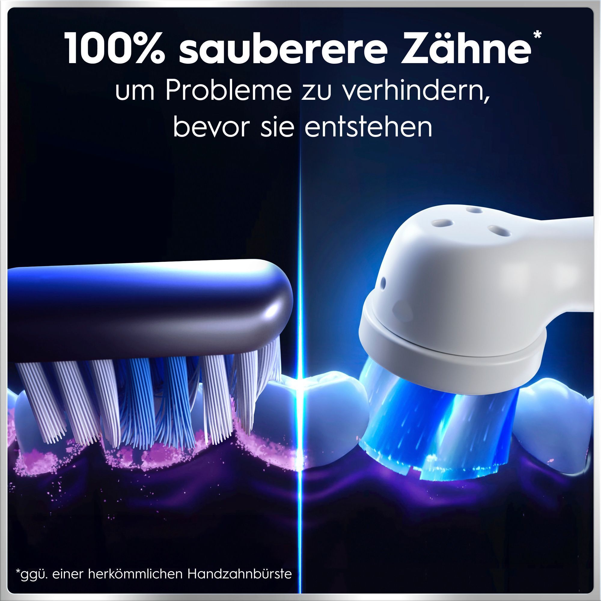 Vergleich zwischen herkömmlicher und elektrischer Zahnbürste für 100% sauberere Zähne