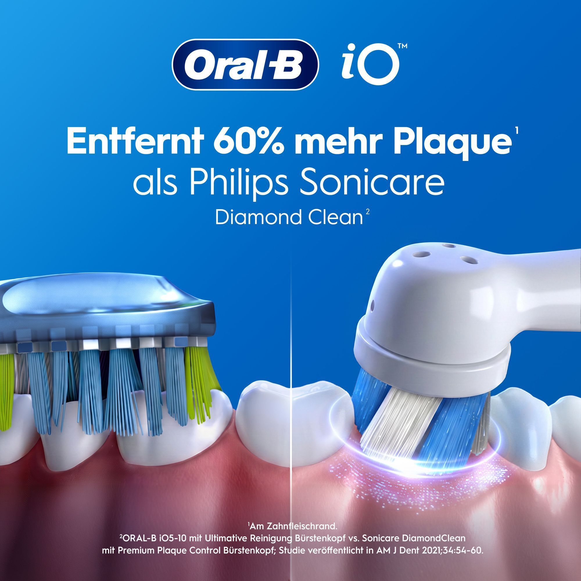 Oral-B iO: 45% bessere Zahnfleischgesundheit als Schallzahnbürsten.