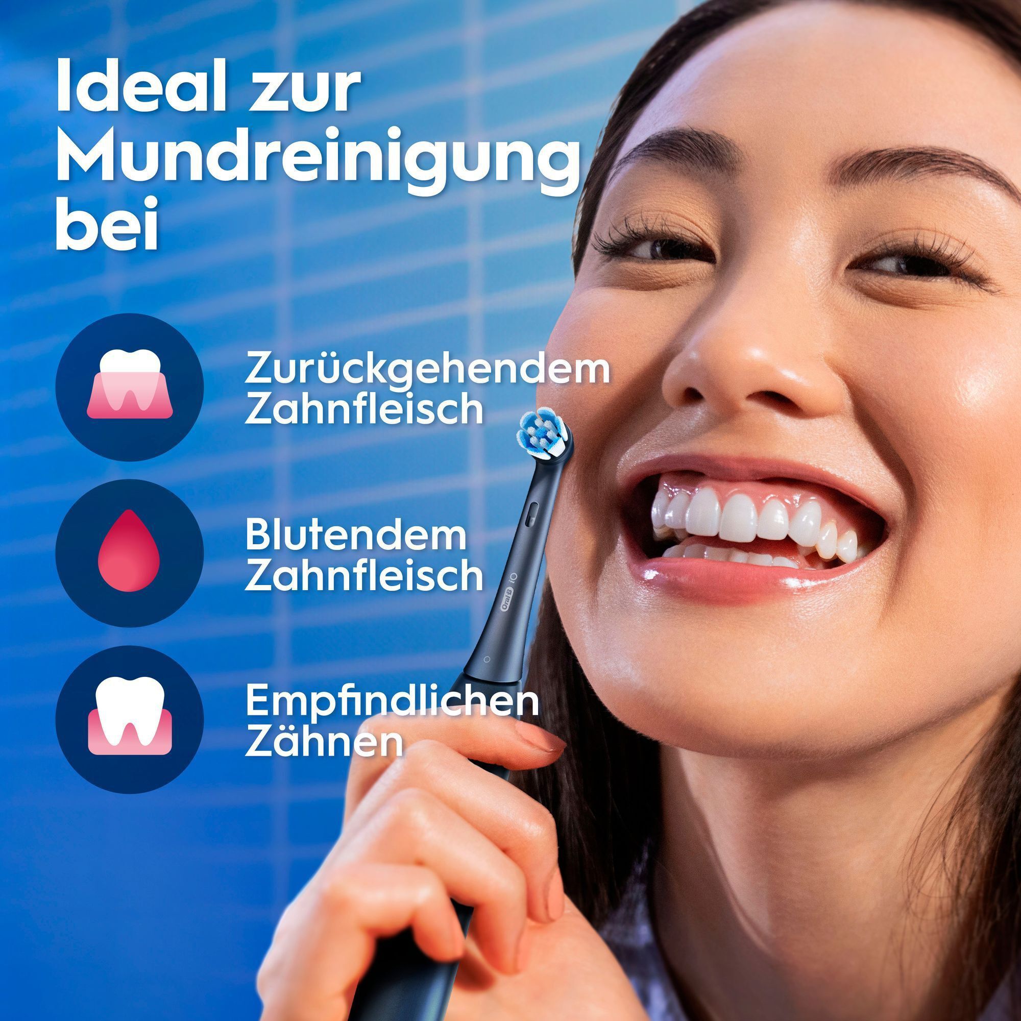 Elektrische Zahnbürste für Zahnfleischprobleme und empfindliche Zähne bei der Mundreinigung