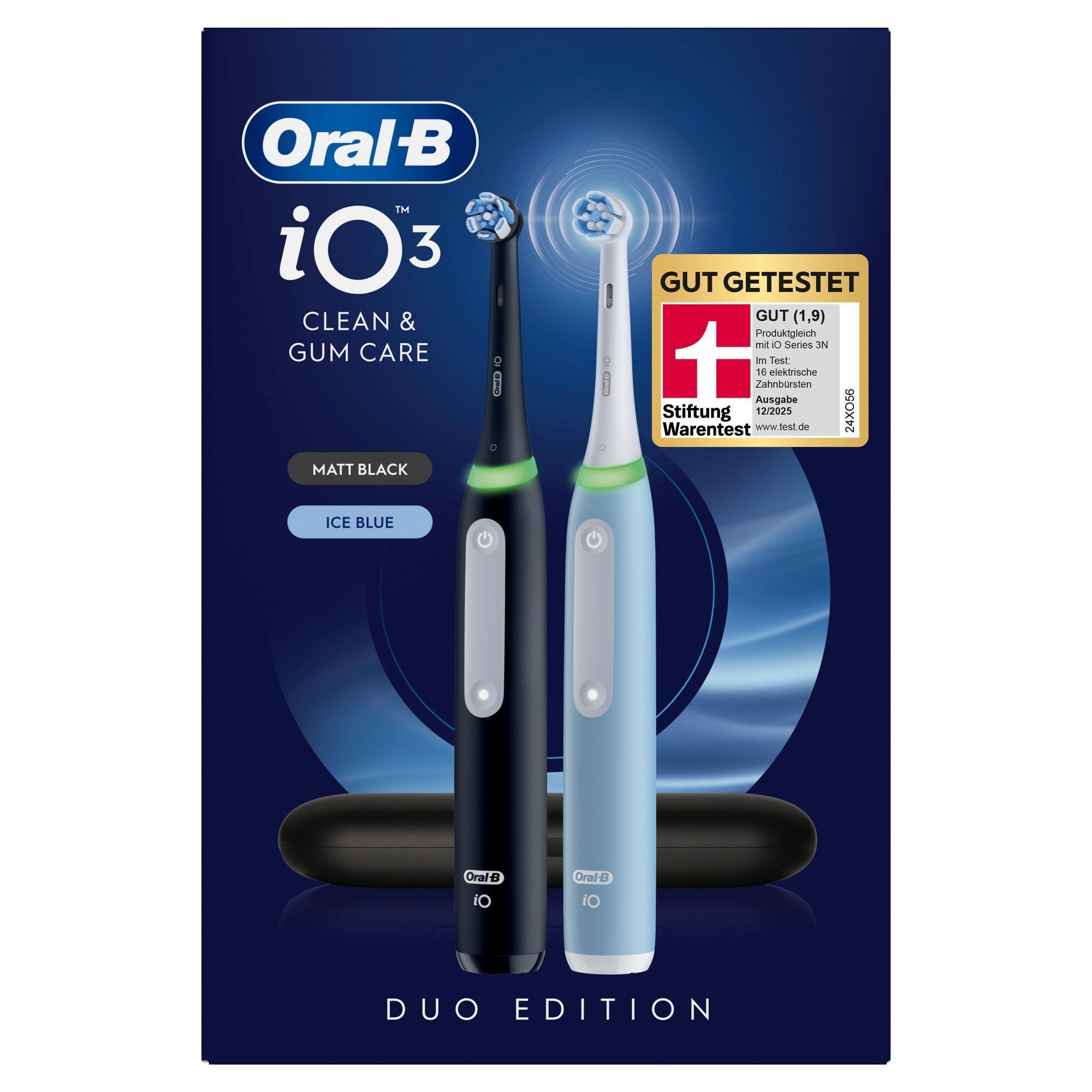 Oral-B iO3 Duo Edition Zahnbürsten, GUT GETESTET von Stiftung Warentest.