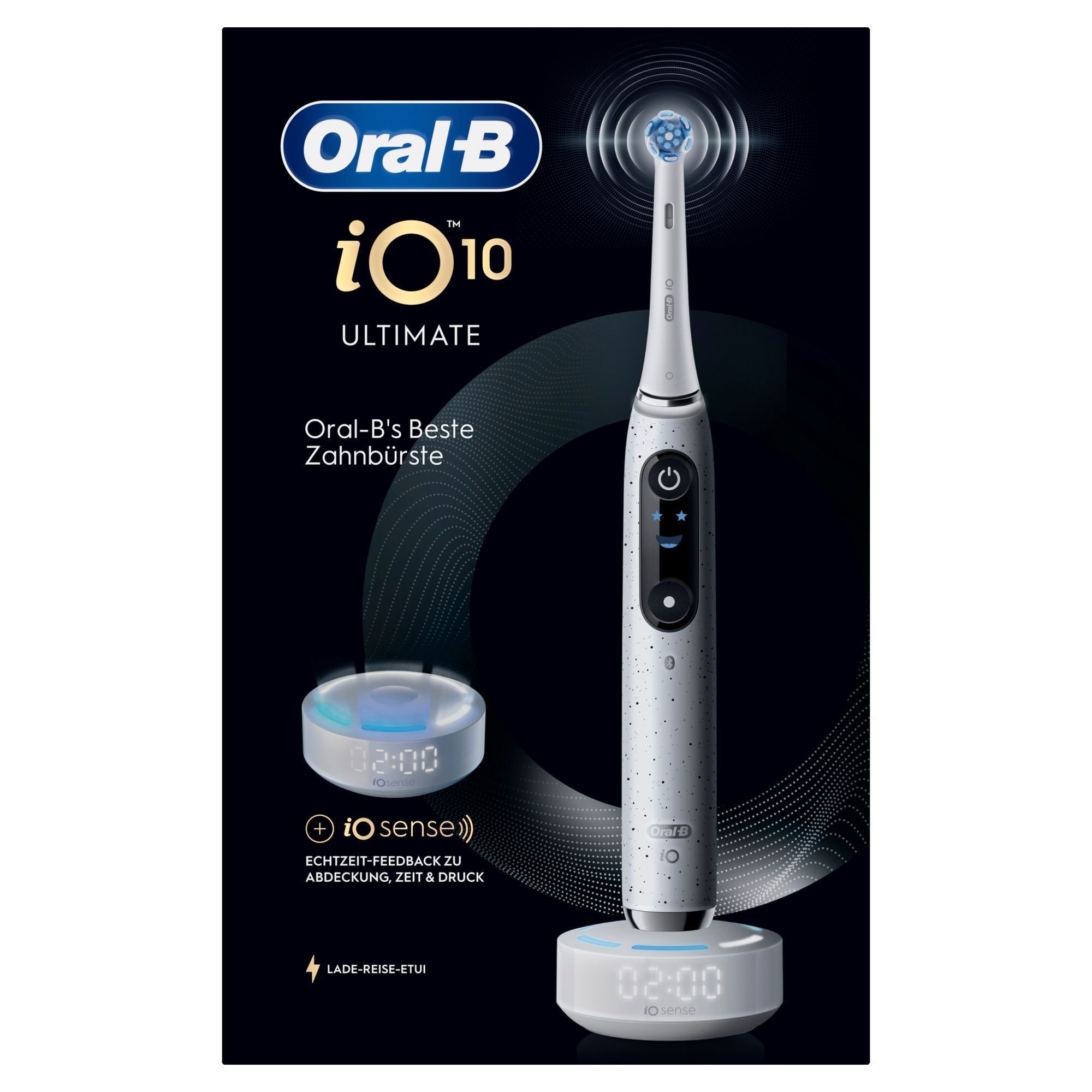 Oral-B iO 10 Ultimate, Oral-Bs beste Zahnbürste mit Echtzeit-Feedback zu Abdeckung, Zeit & Druck.