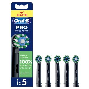 4+1 Aufsteckbürsten Pro CrossAction, schwarz, Sonderedition