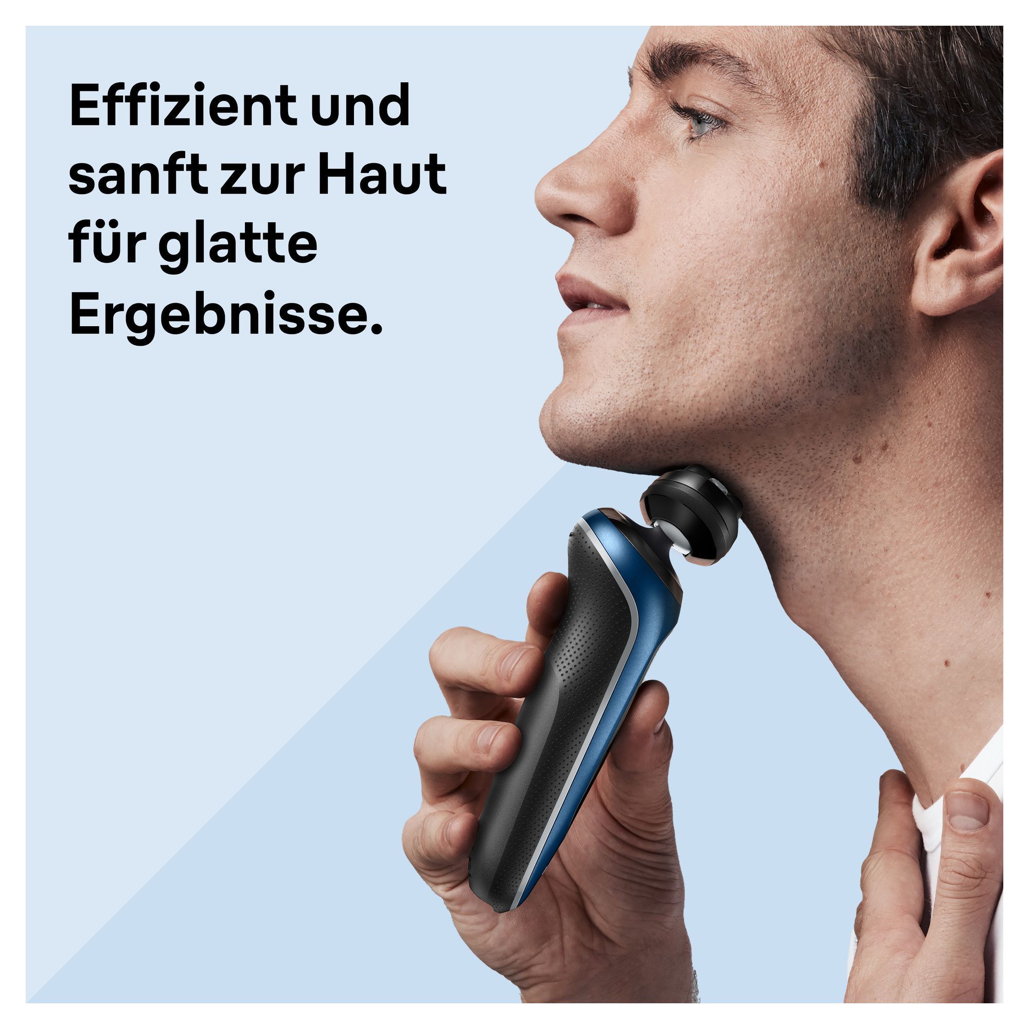Bild eines Mannes, der sich mit einem Elektrorasierer rasiert
