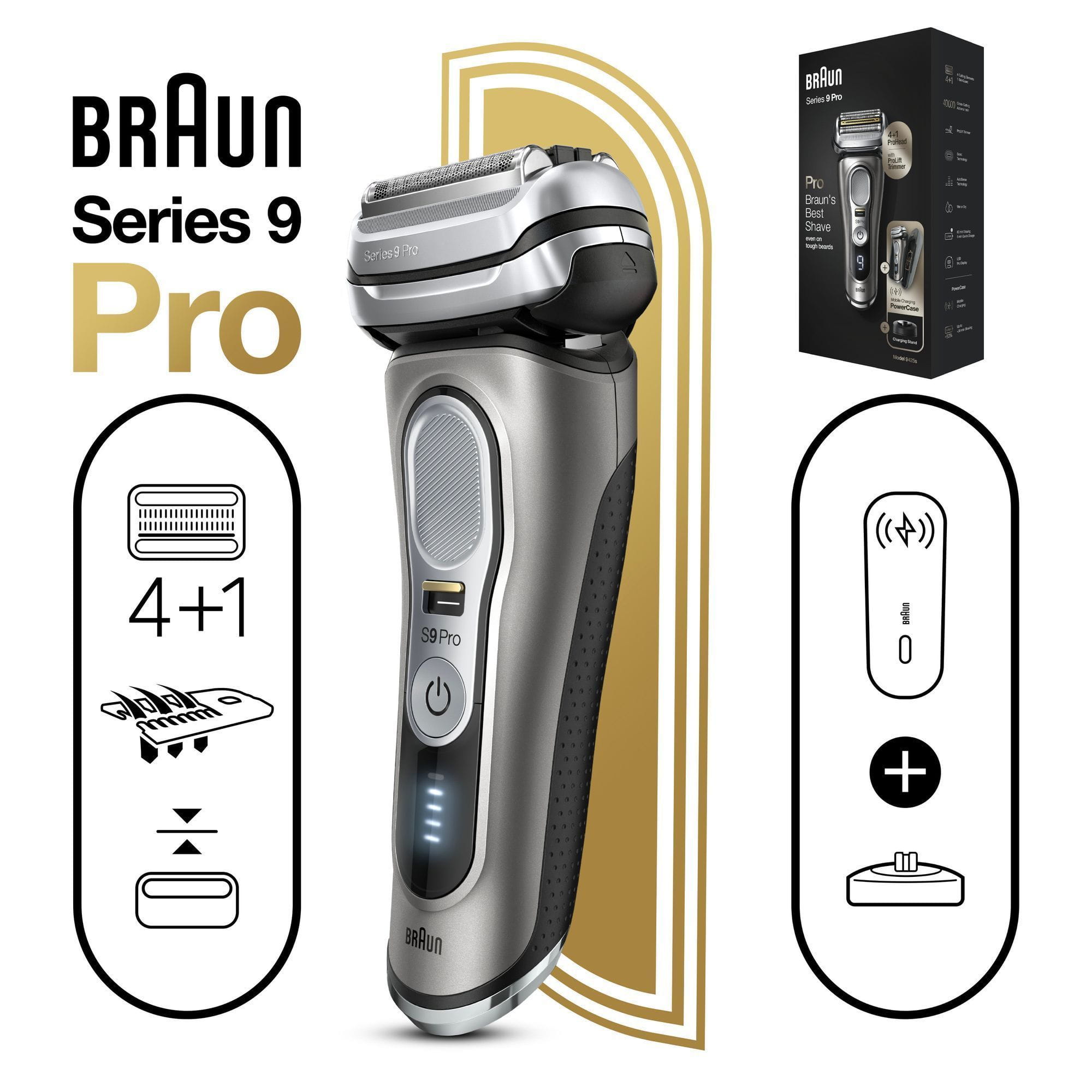 Braun Series 9 Pro Premium Rasierer Herren mit 4+1 Scherkopf 9410s