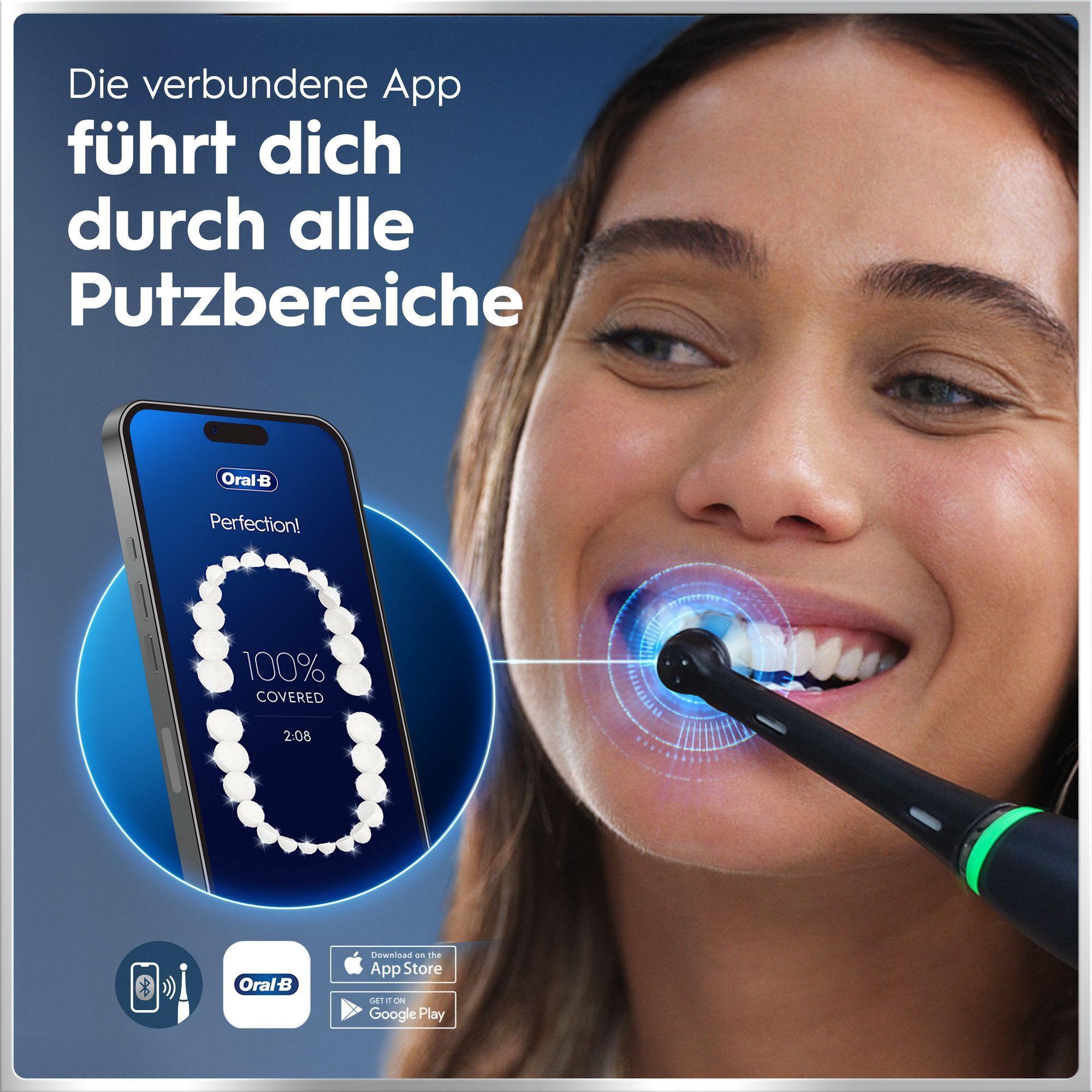 Oral-B App mit Echtzeit-Feedback führt durch alle Zahnputzbereiche