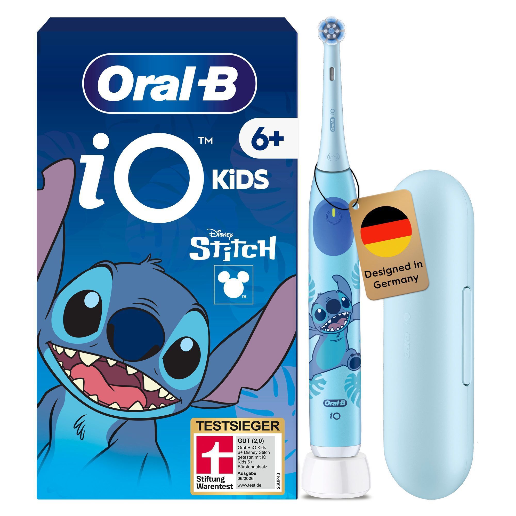 Oral-B iO Kids elektrische Zahnbürste Stitch, Testsieger Stiftung Warentest.
