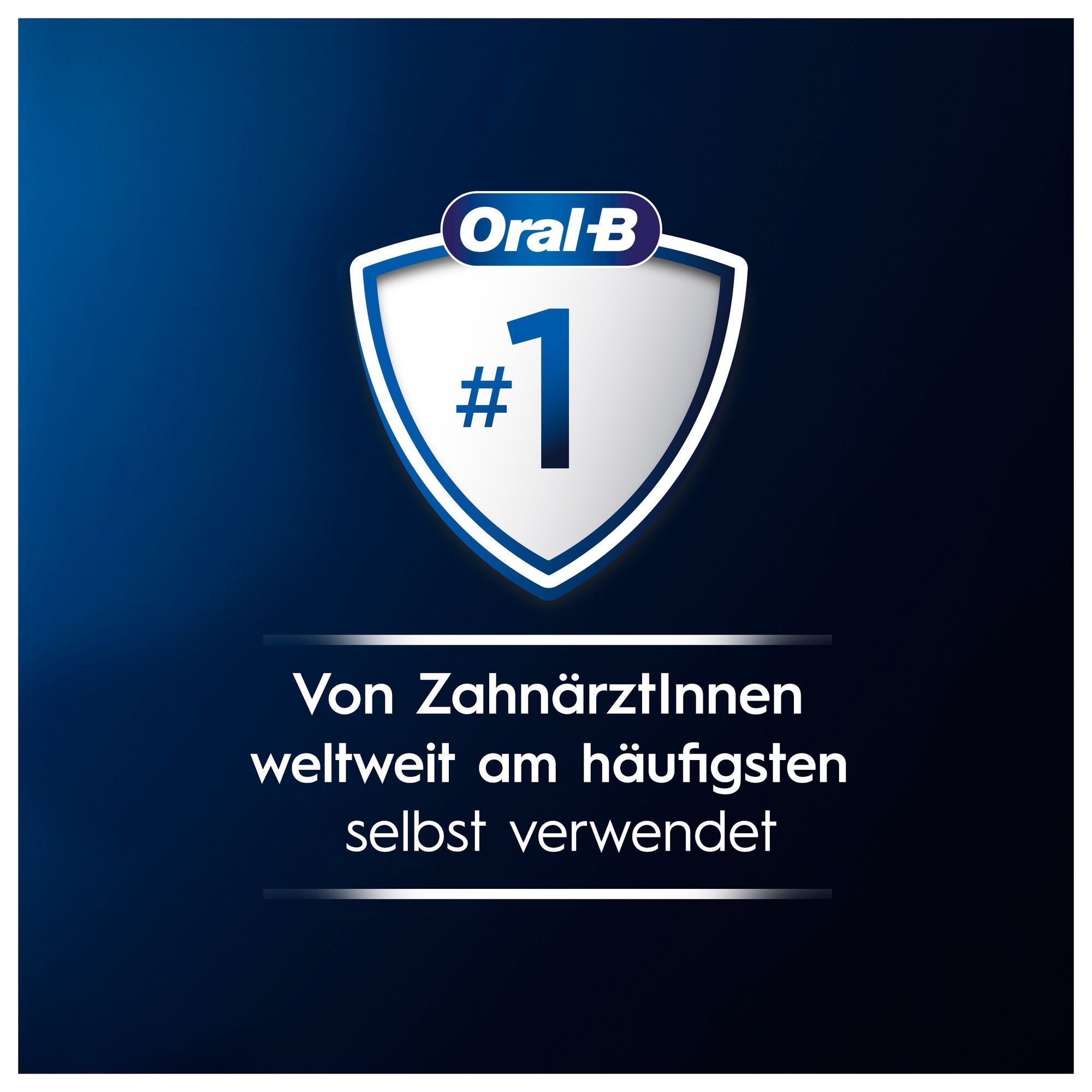 Oral-B Logo mit Text: Von ZahnÃ¤rztInnen weltweit am hÃ¤ufigsten selbst verwendet