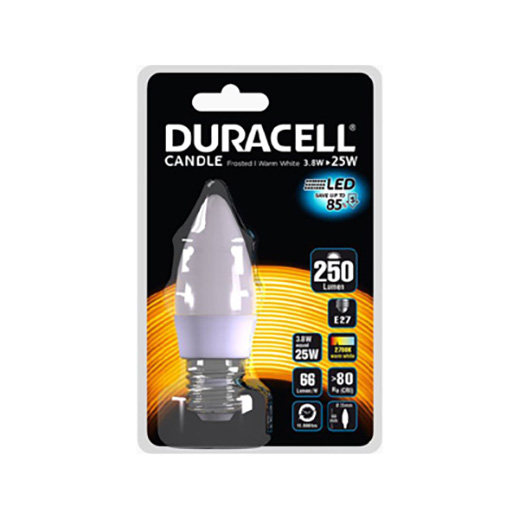 Duracell LED-Leuchte Kerzenform E27 matt 3,8W (wie 25W) warmweiß C71